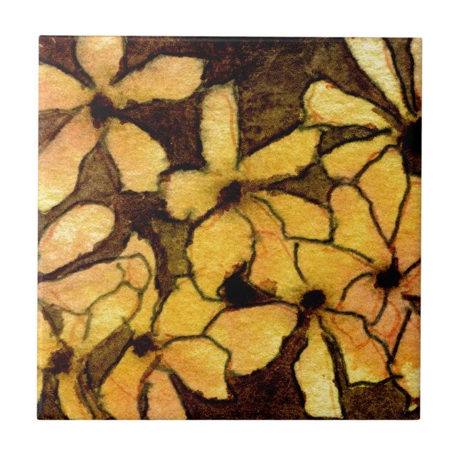 "Freaky Floral #4" Kitchen Garden Keramik Tile Fliese (Vorderseite)