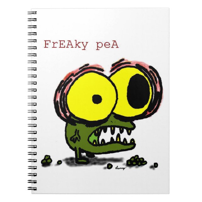Freaky Pea Notizbuch Notizblock (Vorderseite)