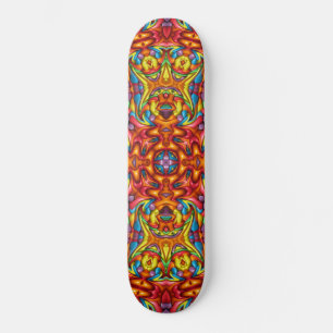 Freaky Tiki rotes Vintages Fraktal-Kaleidoskop Skateboard