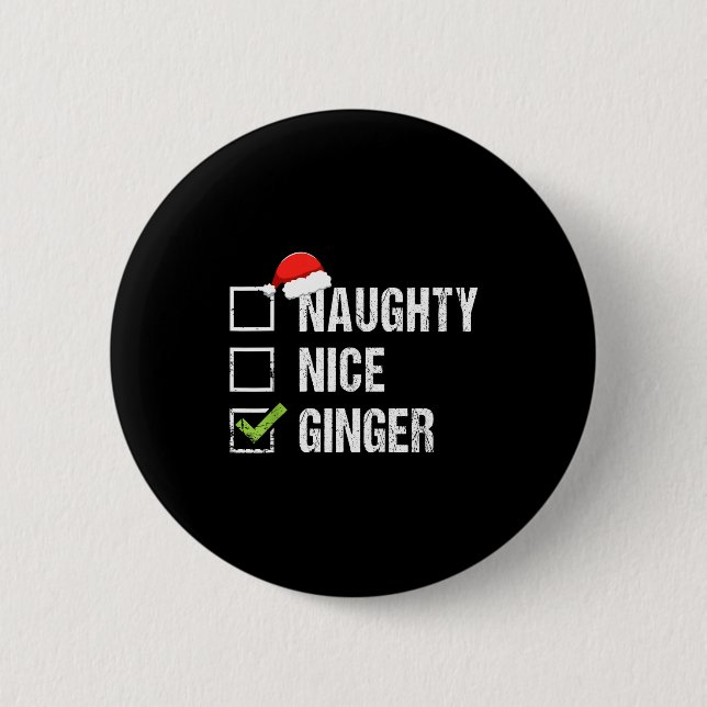Frech Nett Ingwer Rotkopf Weihnachtsmann Hut Irisc Button (Vorderseite)