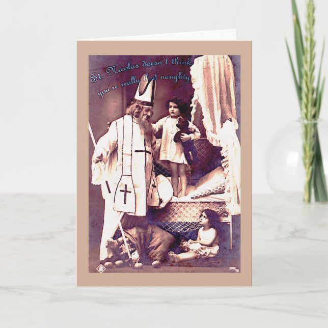 Frech oder Nizza? Schrullige Weihnachtskarte Feiertagskarte (Vorderseite)