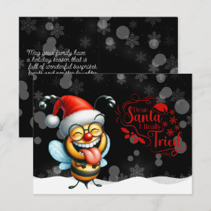 Freche Biene Lieber Santa Ich Habe Wirklich Versuc Postkarte