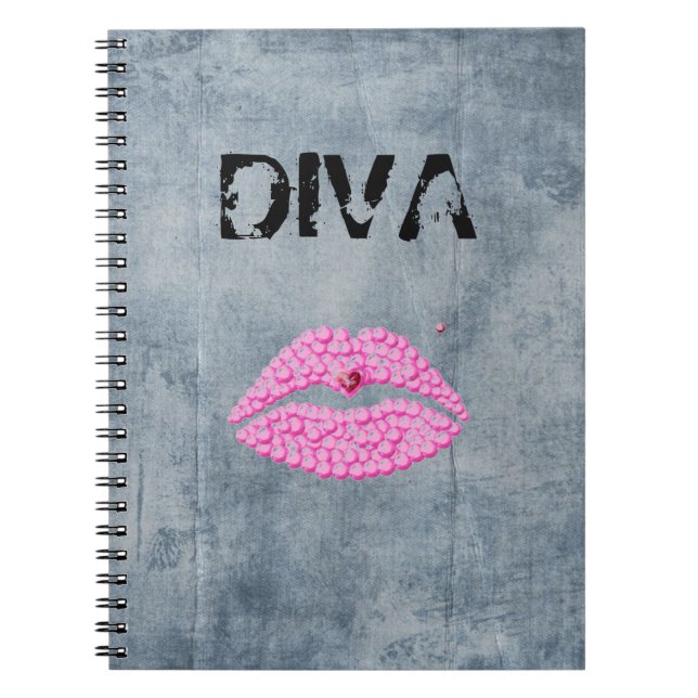 Freche Diva-Lippen Notizblock (Vorderseite)