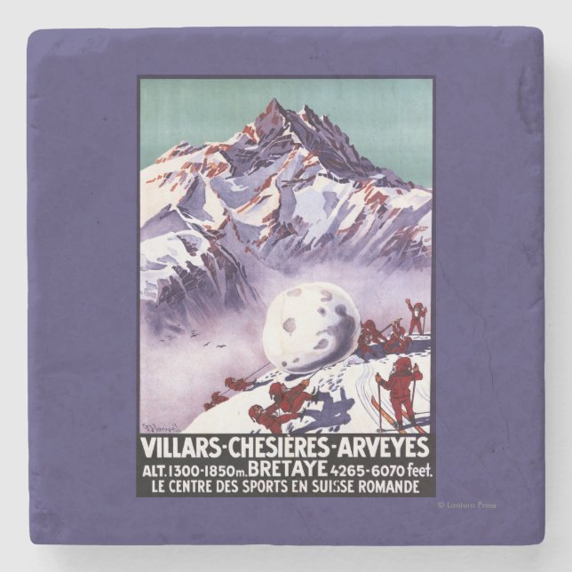 Freche Gnomes, die riesiges Schneeball-Plakat Steinuntersetzer (Vorderseite)