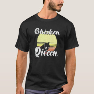 Freche Huhn Retro Sonnenuntergang Huhn Königin Huh T-Shirt