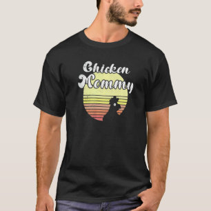 Freche Huhn Retro Sonnenuntergang Huhn Mami Hahn T-Shirt