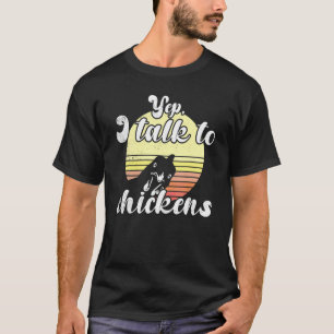 Freche Hühner-Sonnenuntergang Ja, ich rede mit Hüh T-Shirt