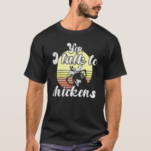 Freche Hühner-Sonnenuntergang Ja Mit Hühnern reden T-Shirt