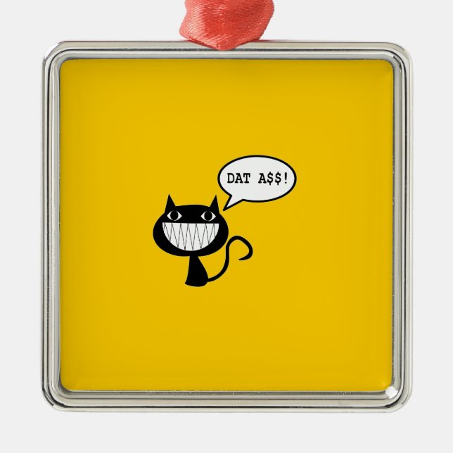 Freche Katze Ornament Aus Metall (Vorne)