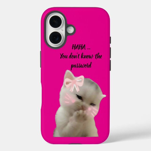 Freche Katze Rosa Handyhülle iPhone 16 Hülle (Rückseite)