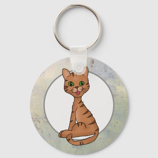 Freche Katze Schlüsselanhänger (Vorderseite)
