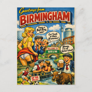 Freche klassische Birmingham-Postkarte Postkarte