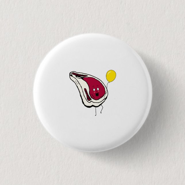 Freche Koteletts. Schweinekoteletts, fleischthemat Button (Vorderseite)