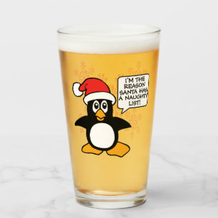Freche Liste WeihnachtsPinguin-Sankt Glas