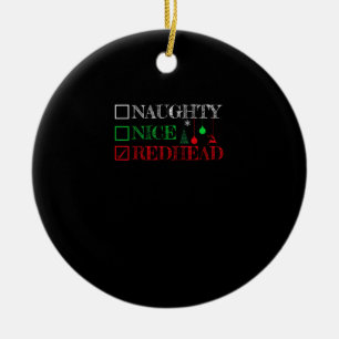 Freche nette Rothaarige Weihnachten Lustiger Feier Keramik Ornament