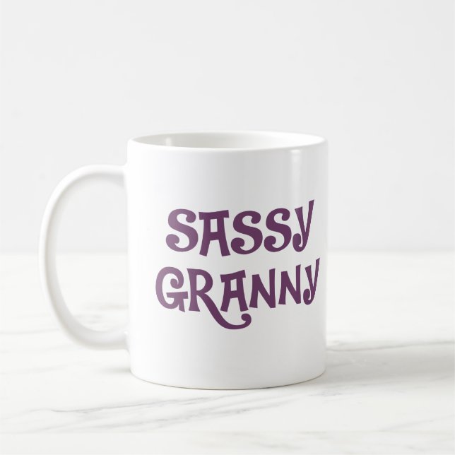 Freche Oma-Großmutter Kaffeetasse (Links)