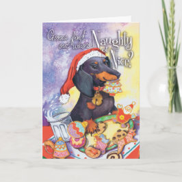 Freche Sankt-Dackel Feiertagskarte