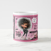 Freche Tasse mit individuellem Namen und rosa Pupp