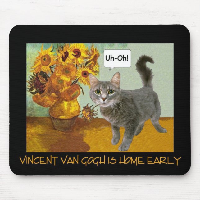 Freche Van- Goghkatze 3 Mousepad (Vorne)