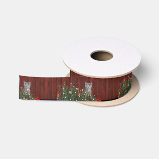 Freche WeihnachtsMiezekatzekatze Satinband