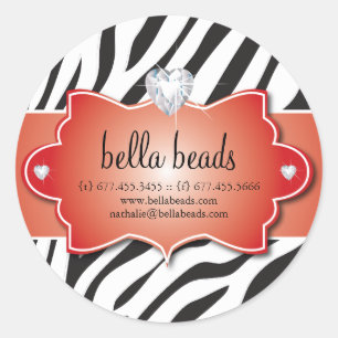 Freche Zebra-Schmuck-Designer-Aufkleber Runder Aufkleber
