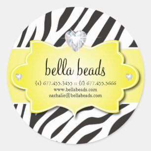Freche Zebra-Schmuck-Designer-Aufkleber Runder Aufkleber