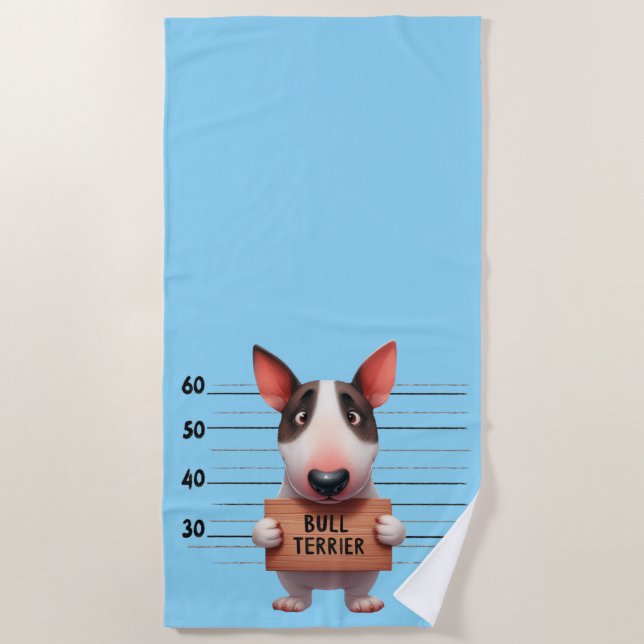 Frecher Bullterrier Strandtuch (Vorderseite)