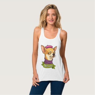 Frecher Chihuahua-Aufkleber Tank Top