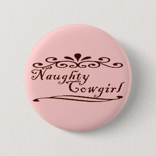 Frecher Cowgirl-Knopf Button