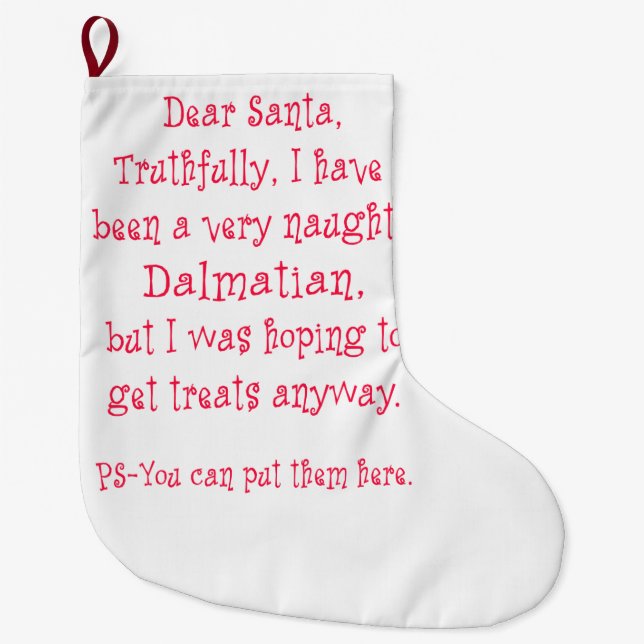 Frecher Dalmatiner Großer Weihnachtsstrumpf (Vorderseite)
