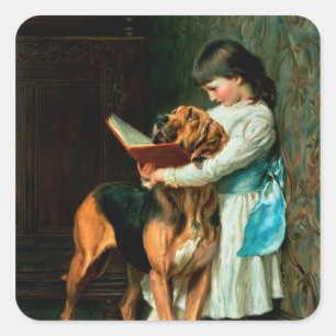 Frecher Junge oder obligatorische Bildung Quadratischer Aufkleber