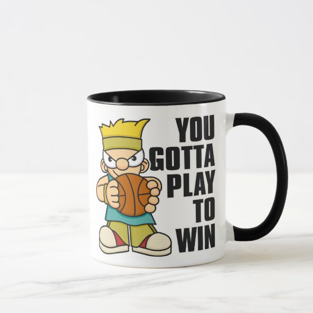 Frecher Jungen-Korb-Ball Tasse (Rechts)