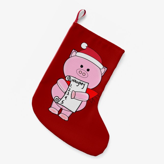Frecher Piggy WeihnachtsStrumpf Kleiner Weihnachtsstrumpf (Vorderansicht (hängend))