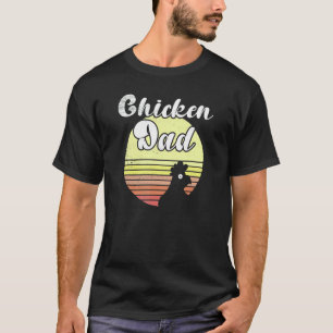Frecher Retro-Sonnenuntergang-Hahn-Hähnchen-Vater T-Shirt