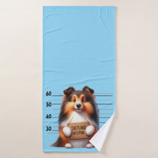 Frecher Shetland Sheepdog Badehandtuch