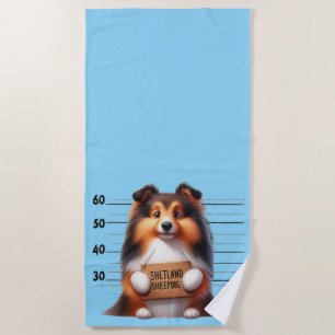 Frecher Shetland Sheepdog Strandtuch