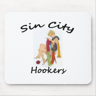 frecher Stricker, Häkelarbeit und strickendes Logo Mousepad