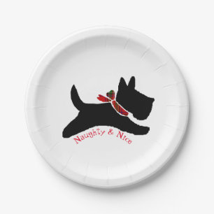 Frecher u. Nizza Scottie-Hund Pappteller