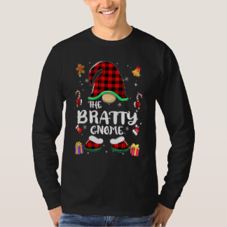 Freches Gnom-Büffel-Karo-Rot passende Familien-Wei T-Shirt