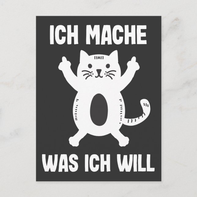 Freches Kätzchen Lustige Katze Rebell Mittelfinger Postkarte (Vorderseite)