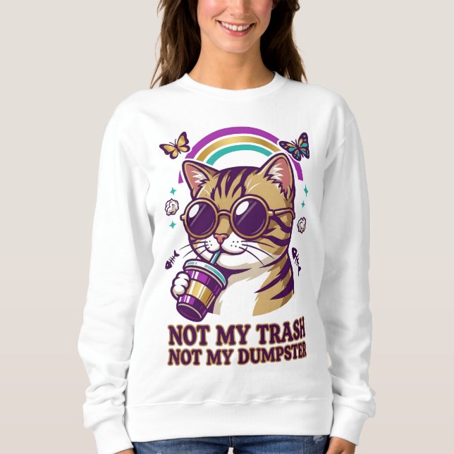 Freches Katzensweatshirt Sweatshirt (Vorderseite)