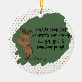 Freches lustiges Weihnachtsren kacken Keramikornament