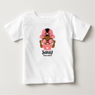 Freches Mädchen-Shirt mit Afro und Sonnenbrille Baby T-shirt