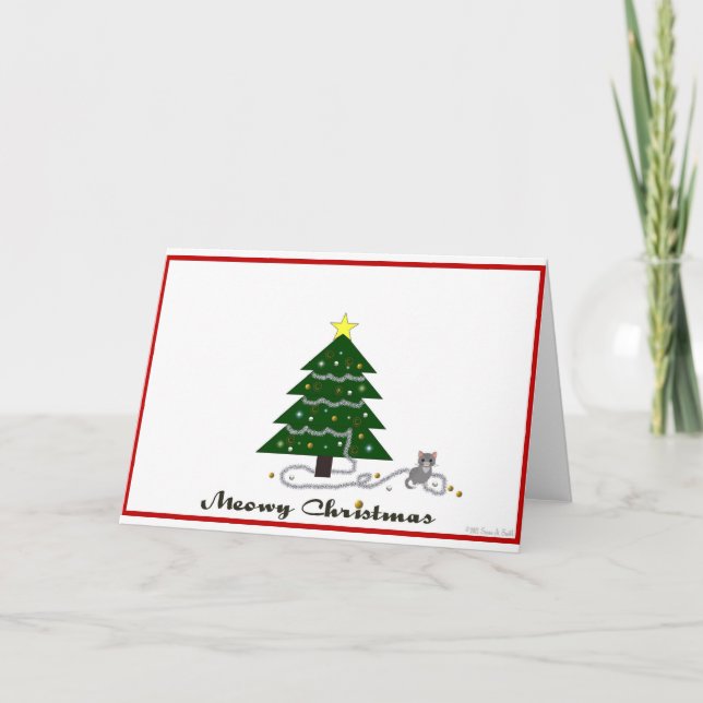 Freches Miezekatze Meowy Weihnachten (Vorderseite)