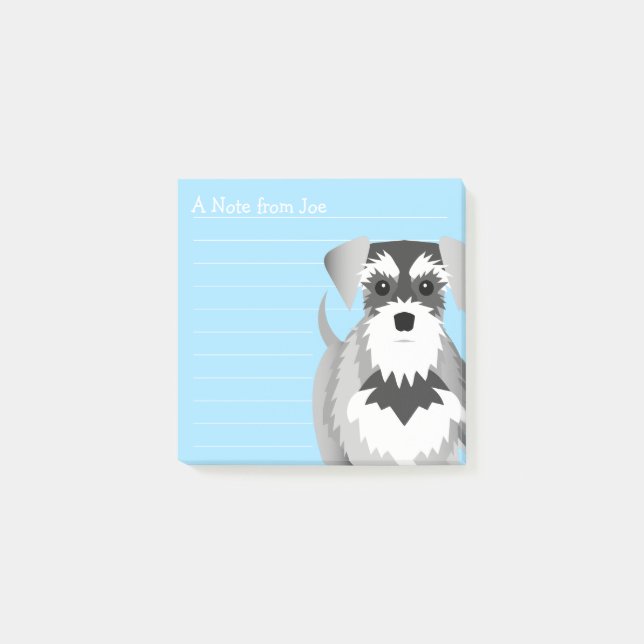 Freches Miniaturschnauzer-niedliches Blau Post-it Klebezettel (Vorderseite)