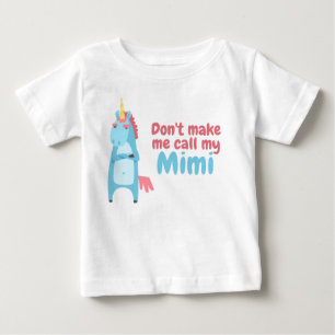 Freches rosa und blaues Einhorn warnt dich Baby T-shirt