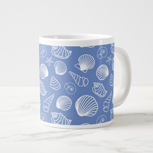 Freches Seashell-Muster Jumbo-Tasse (Vorderseite Rechts)