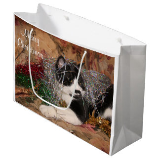 Freches Smokings-Miezekatze Weihnachten Große Geschenktüte