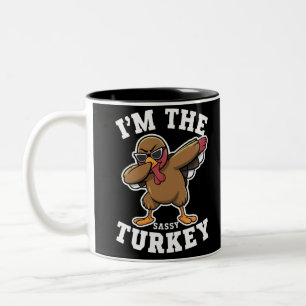 Freches Truthahn-Passend-Familien-Thanksgiving-Par Zweifarbige Tasse