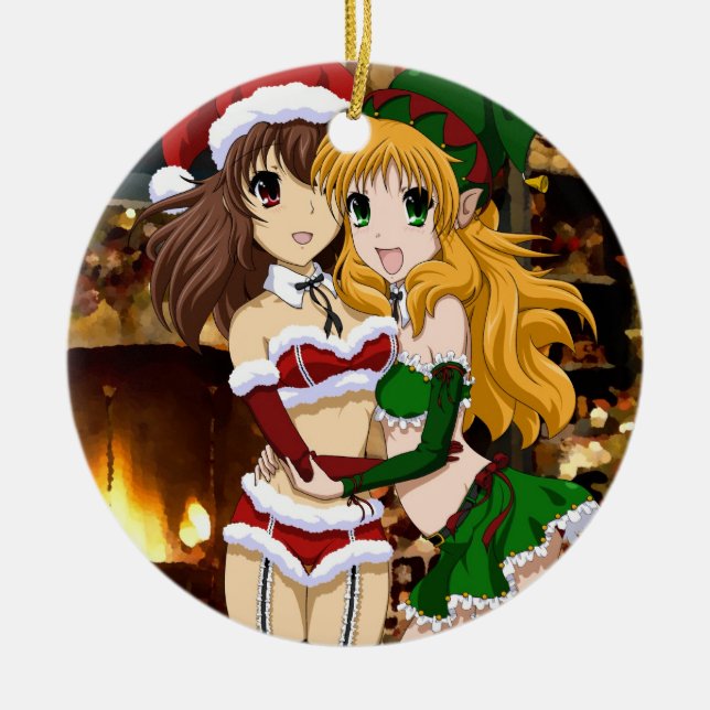 Freches Weihnachten Keramikornament (Vorne)